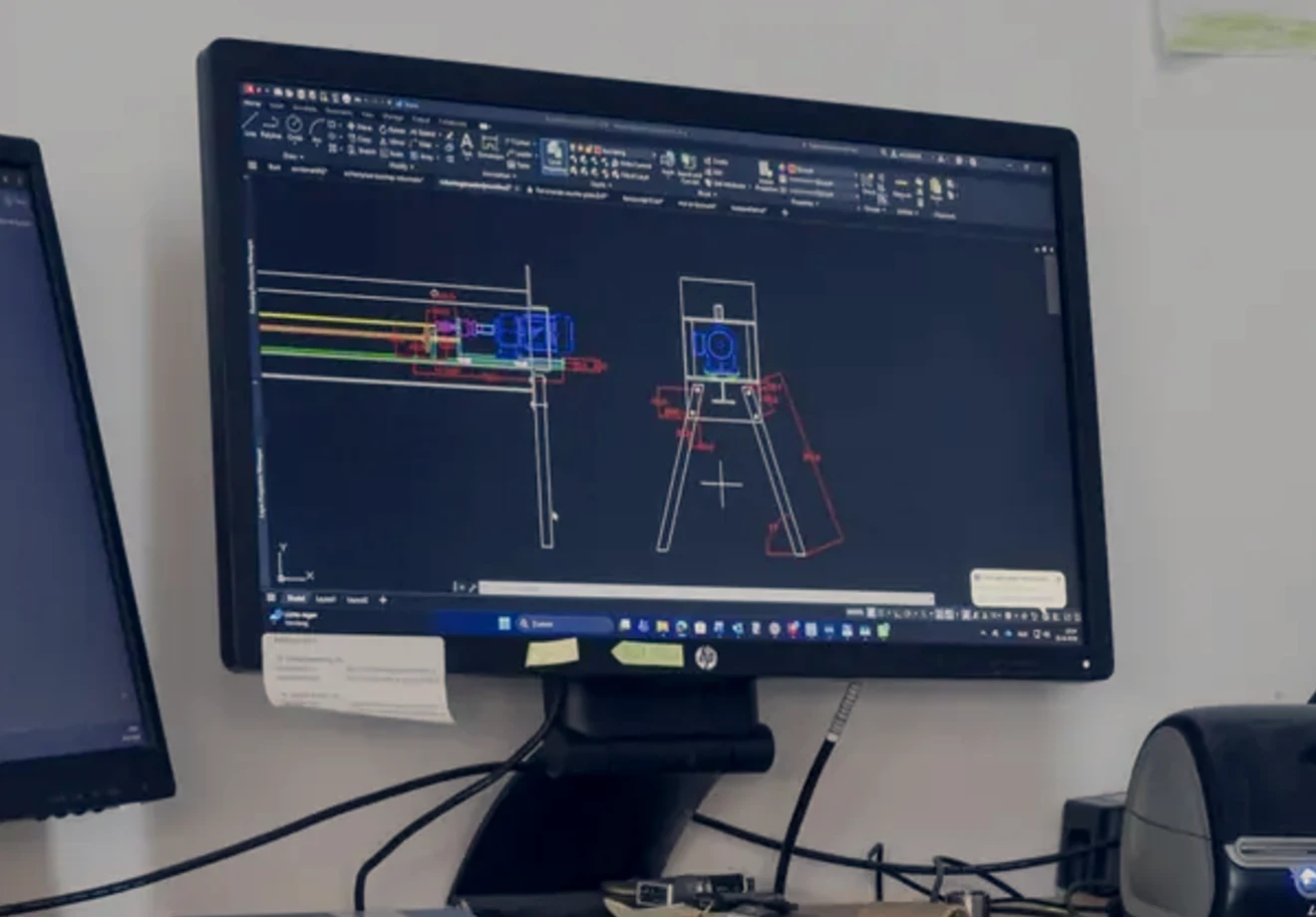 CAD-tekening op het beeldscherm in de werkvoorbereiding